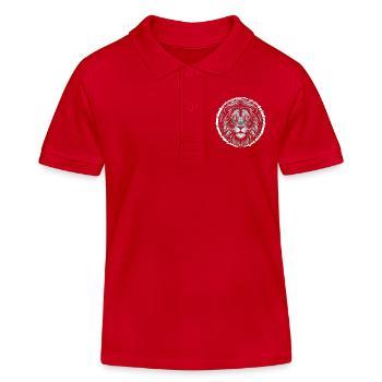 Lioness in the Crack - Gift for Lion Mom - Kids Organic Polo Shirt by Stanley/Stella - red - Front