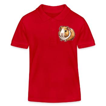 guinea pig - Kids Organic Polo Shirt by Stanley/Stella - red - Front