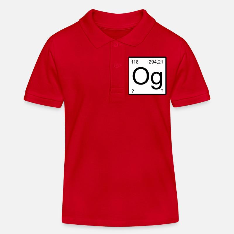 Oganesson og Element Graphic Periodic Table - Polo enfant bio Stanley/Stella - rouge