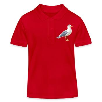 Küstenwolken Möwe - Kinder Organic Poloshirt Mini Sprinter von Stanley/Stella - Rot - Vorne