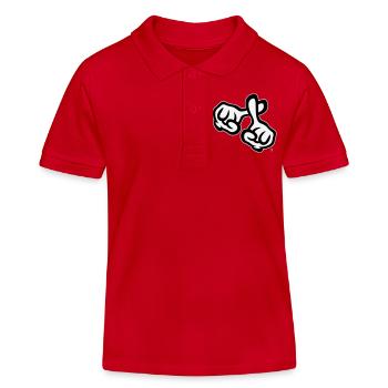 Croisez les doigts (mains / croix / religion / NEG 1C) - Polo enfant bio Stanley/Stella - rouge - Devant