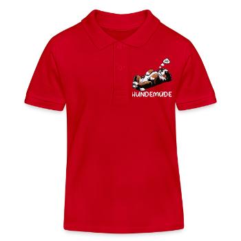 Hundemüde Berner Sennenhund Sennenhunde Berner - Kinder Organic Poloshirt Mini Sprinter von Stanley/Stella - Rot - Vorne