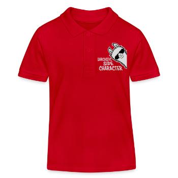 Lama Alpaka Sarcastic Side Character Sarkastisch - Kinder Organic Poloshirt Mini Sprinter von Stanley/Stella - Rot - Vorne