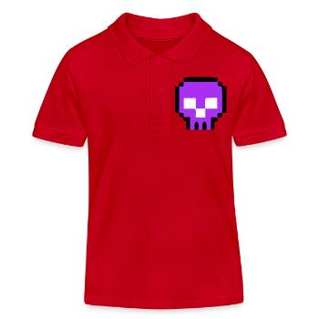 Pixel Skull Game Over - Kids Organic Polo Shirt by Stanley/Stella - red - Front