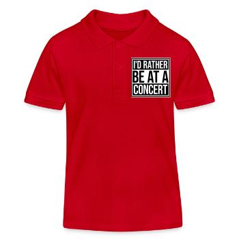 I'd Rather Be At A Concert Lustig Musik Konzert - Kinder Organic Poloshirt Mini Sprinter von Stanley/Stella - Rot - Vorne