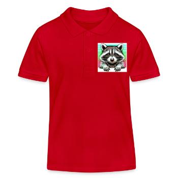 Raton laveur - Polo enfant bio Stanley/Stella - rouge - Devant
