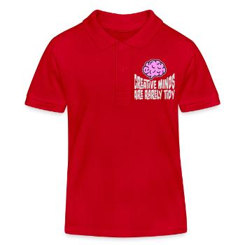 Creative Minds Are Rarely Tidy Funny Creative Logo - Kids Organic Polo Shirt by Stanley/Stella - red - Front