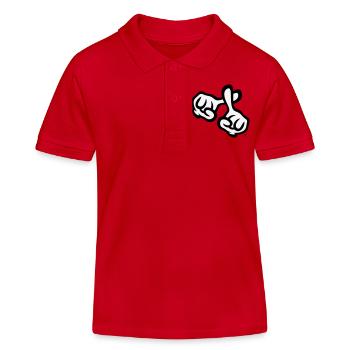 Fingerkreuz (Hände / Kreuz / Bibel / Religion, 2C) - Kinder Organic Poloshirt Mini Sprinter von Stanley/Stella - Rot - Vorne