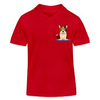 Kleiner bunter Hund (Comic) - Kinder Organic Poloshirt Mini Sprinter von Stanley/Stella - Rot - Vorne