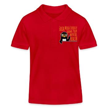 Social Media Seriously Harms Mental Health Pinguin - Kinder Organic Poloshirt Mini Sprinter von Stanley/Stella - Rot - Vorne