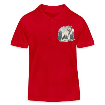 Wolf Vintage - Kinder Organic Poloshirt Mini Sprinter von Stanley/Stella - Rot - Vorne