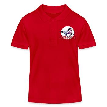 équitation filles rose sauvage LBGTQ fleurs nature - Polo enfant bio Stanley/Stella - rouge - Devant