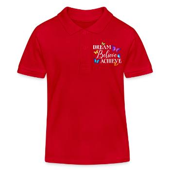 Jardin inspirant des papillons monarques - Polo enfant bio Stanley/Stella - rouge - Devant