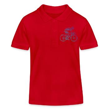 Idée cadeau pour un vélo de route avec vélo de route - Polo enfant bio Stanley/Stella - rouge - Devant