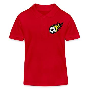 Ballon de Flamme de Football - Polo enfant bio Stanley/Stella - rouge - Devant