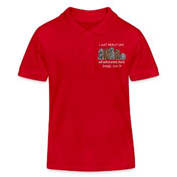 I Really Like Newfoundland Dogs Newfie Hund Spruch - Kinder Organic Poloshirt Mini Sprinter von Stanley/Stella - Rot - Vorne