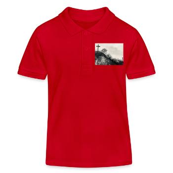 Stone Hill with Cross - Kids Organic Polo Shirt by Stanley/Stella - red - Front