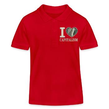 I Love Capitalism Entrepreneurs Stocks Capitalism - Kids Organic Polo Shirt by Stanley/Stella - red - Front
