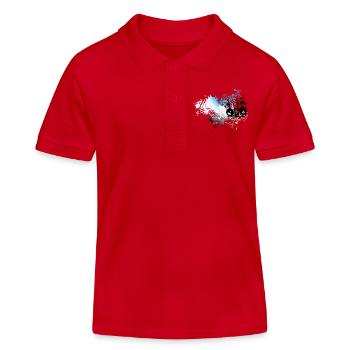 Frutiger Metro Lautsprecher – Floral Grunge Splash - Kinder Organic Poloshirt Mini Sprinter von Stanley/Stella - Rot - Vorne