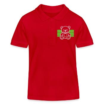 Baby Spielzeug Teddybär Stofftier lustige Sprüche - Kinder Organic Poloshirt Mini Sprinter von Stanley/Stella - Rot - Vorne