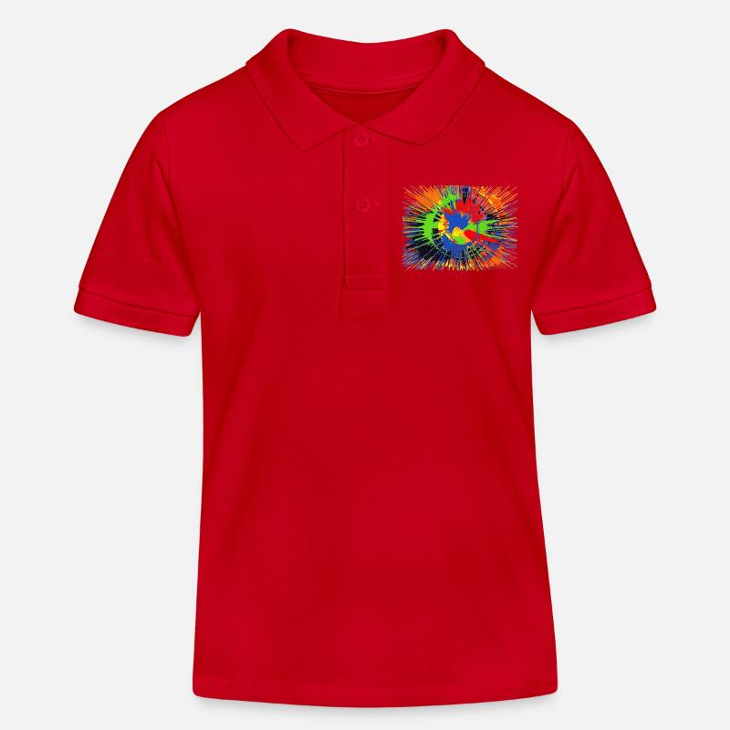 Des taches de couleur - Polo enfant bio Stanley/Stella - rouge