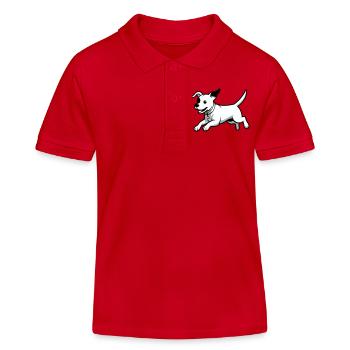 Verspielter Hund-Cartoon - Kinder Organic Poloshirt Mini Sprinter von Stanley/Stella - Rot - Vorne