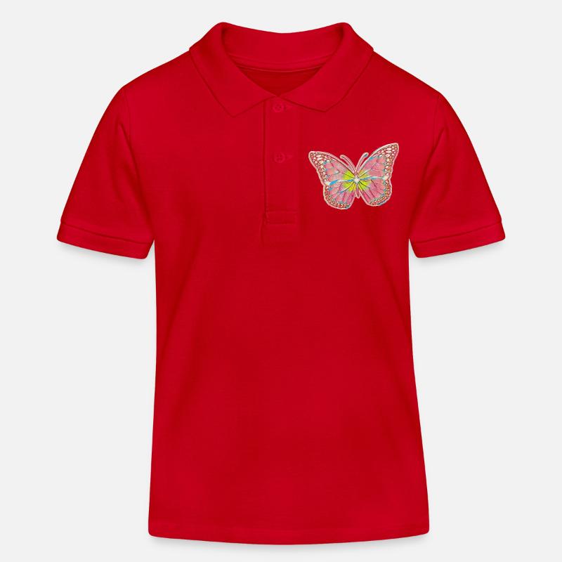 Conception magique de conte de fées papillon - Polo enfant bio Stanley/Stella - rouge