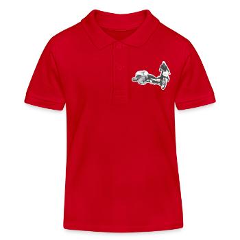Vintage Seitenwagen-Wagmut auf Retro-Bike - Kinder Organic Poloshirt Mini Sprinter von Stanley/Stella - Rot - Vorne