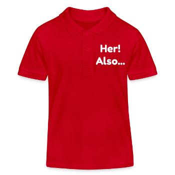 pfälzischer spruch damen, her...also - Kinder Organic Poloshirt Mini Sprinter von Stanley/Stella - Rot - Vorne