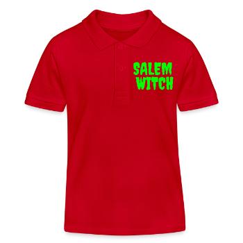 SalemWitch Halloween Design - Kids Organic Polo Shirt by Stanley/Stella - red - Front
