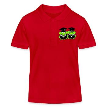 2 Frösche Schulabschluss Abitur bestanden College - Kinder Organic Poloshirt Mini Sprinter von Stanley/Stella - Rot - Vorne
