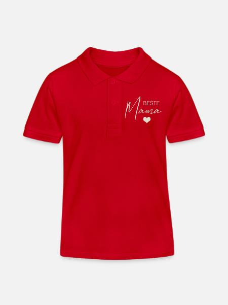 Beste Mama - Kinder Organic Poloshirt Mini Sprinter von Stanley/Stella - Rot