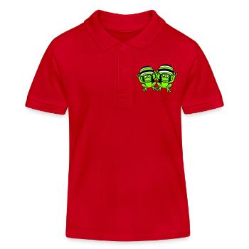 2 Frösche Reggae Musik Rasta Haare Mütze Jamaika - Kinder Organic Poloshirt Mini Sprinter von Stanley/Stella - Rot - Vorne