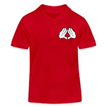 Comic Style Hände Diamant Pyramide Dreieck Raute - Kinder Organic Poloshirt Mini Sprinter von Stanley/Stella - Rot - Vorne