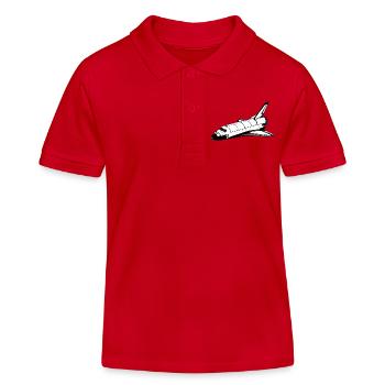 Space Shuttle - Kids Organic Polo Shirt by Stanley/Stella - red - Front