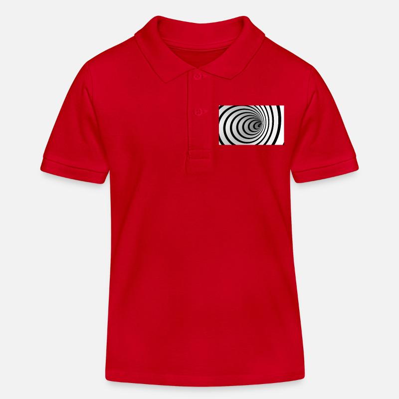 Spirale noire et blanche vortex - Polo enfant bio Stanley/Stella - rouge