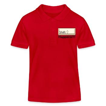 Shift Key Minimal Keyboard Design - Kids Organic Polo Shirt by Stanley/Stella - red - Front