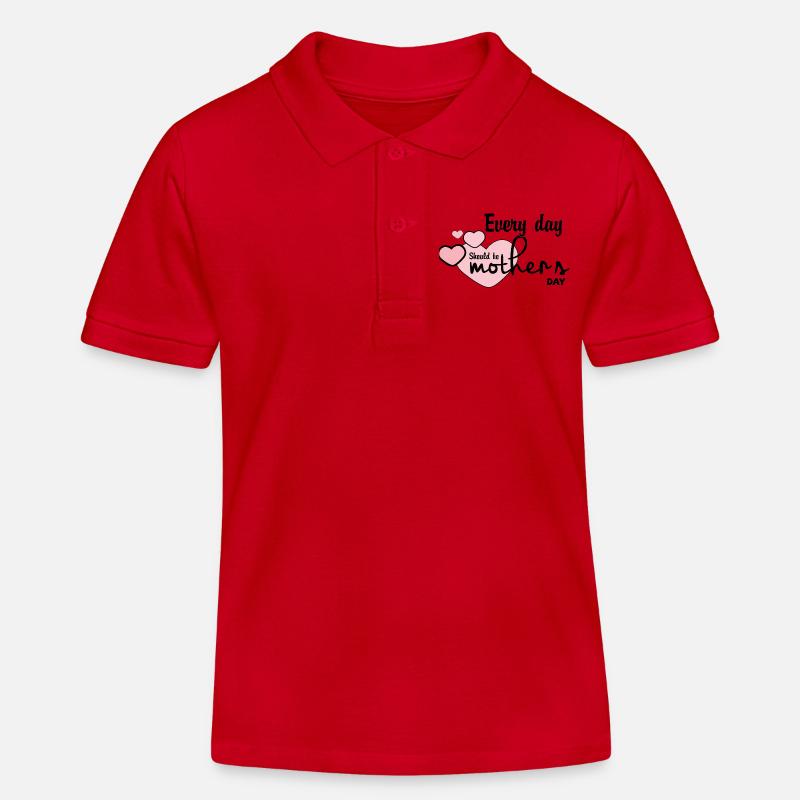 Jeder Tag sollte ein Muttertag sein - Kinder Organic Poloshirt Mini Sprinter von Stanley/Stella - Rot