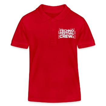 Techno Festival Crew – Techo Party Outfit - Kinder Organic Poloshirt Mini Sprinter von Stanley/Stella - Rot - Vorne