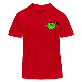 Chenille douce douce petits sourires amicale heureuse - Polo enfant bio Stanley/Stella - rouge - Devant