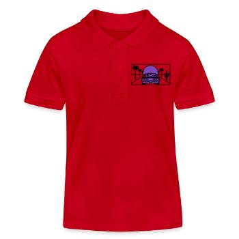 Night Driving Highway Graphic - Kids Organic Polo Shirt by Stanley/Stella - red - Front