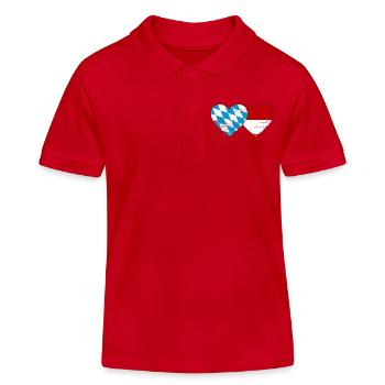 Cœur du drapeau Bavière Indonésie utilisé - Polo enfant bio Stanley/Stella - rouge - Devant