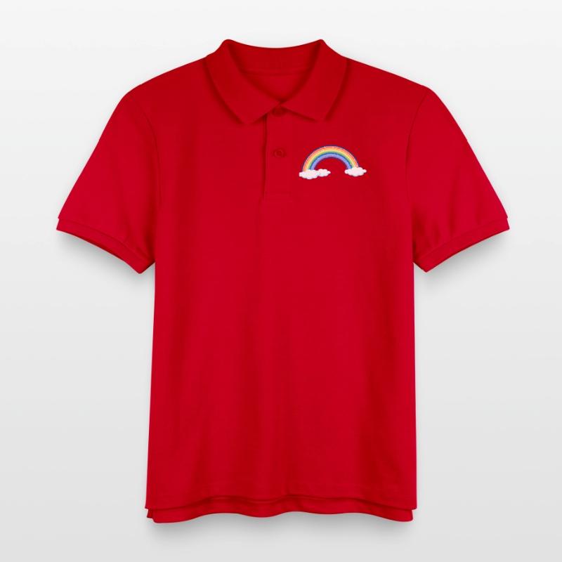Vibrant Rainbow Over Clouds Kids Organic Polo Shirt by Stanley/Stella
