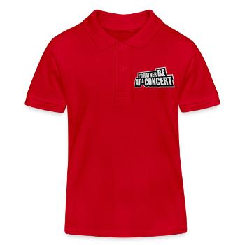 I'd Rather Be At A Concert Lustig Musik Konzert - Kinder Organic Poloshirt Mini Sprinter von Stanley/Stella - Rot - Vorne
