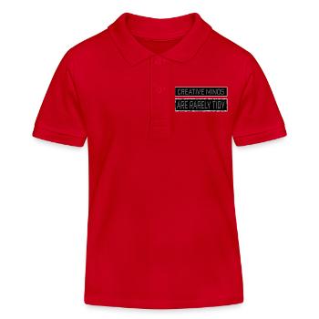 Creative Minds Are Rarely Tidy Funny Creative Logo - Kids Organic Polo Shirt by Stanley/Stella - red - Front