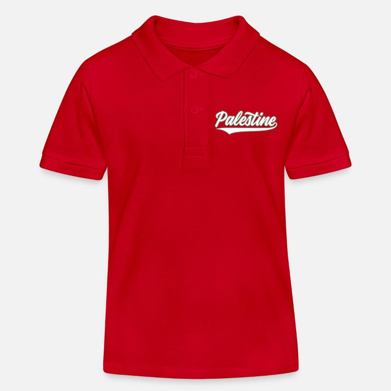 Palestine style baseball vert olive-blanc - Polo enfant bio Stanley/Stella - rouge