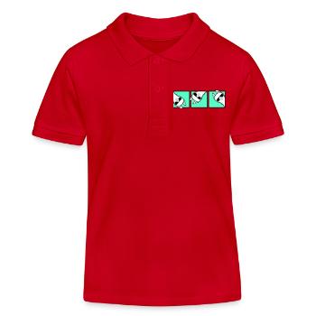 Lama Cool Guckend Sonnenbrille Trio Freunde Team - Kinder Organic Poloshirt Mini Sprinter von Stanley/Stella - Rot - Vorne