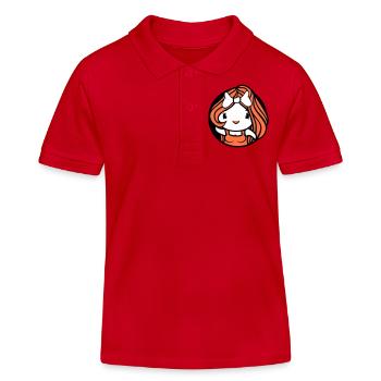 Bird Lady Woman Female Pretty Dress Bow - Kids Organic Polo Shirt by Stanley/Stella - red - Front
