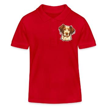 Epagneul Breton - Portrait - 20250606 - Polo enfant bio Stanley/Stella - rouge - Devant