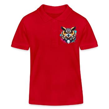 Hibou - Polo enfant bio Stanley/Stella - rouge - Devant